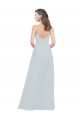 Best Slim A-Line Chiffon Bridesmaid Dress with Spaghetti Strap Gathered Bodice UK