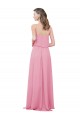 Best Spaghetti Strap Chiffon Bridesmaids Dress with Ruffle Overlay UK