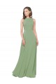 Best High Neck Chiffon Bridesmaids Dress with Low Cowl Back UK