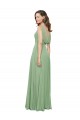 Best High Neck Chiffon Bridesmaids Dress with Low Cowl Back UK