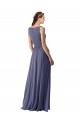 Best V-Neck Long Draped A-Line Chiffon Bridesmaid Dress UK