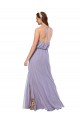 Best Grecian Style Halter Chiffon Bridesmaid Dress with Keyhole and Slit UK