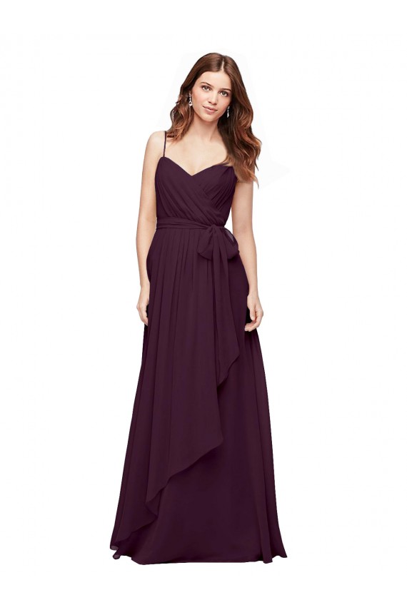 Best Wrapped Sweetheart Neckline Long Chiffon Bridesmaid Dress  UK