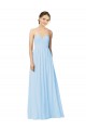 Best Full Length Chiffon Bridesmaid Dress with Deep Sweetheat and Shirred Bodice UK