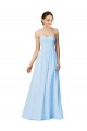 Best Strapless Chiffon Bridesmaid Dress with Criss Cross Shirred Bodice UK