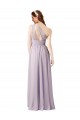 Best One Shoulder Chiffon Bridesmaid Dress with Front Keyhole and Shirred Bodice UK