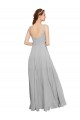 Best Squre Necked Long Chiffon Bridesmaid Dress with Front Slit UK