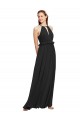 Best Halter Neck Front Keyhole Chiffon Bridesmaid Dress with Shirred Waist UK