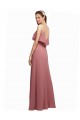 Best Draped Long Chiffon Bridesmaid Dress with Straps and Layers UK