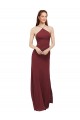 Best High Halter Neck Long Chiffon Bridesmaid Dress with Low Scoop Back UK