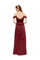Best Grecian Inspired Draped Off the Shoulder Long Chiffon Bridesmaid Dress UK