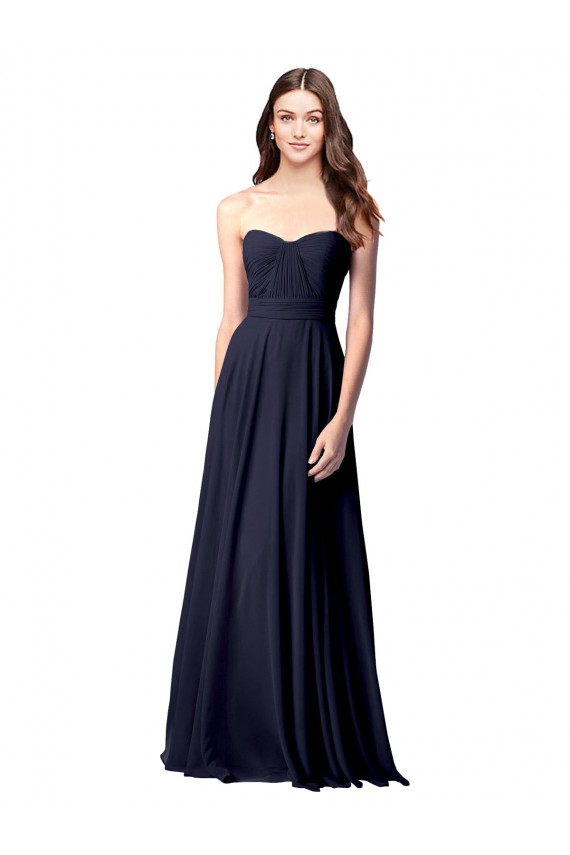 Best Luxe Chiffon Bridesmaid Dress with Sweetheart Neckline and Shirred Bodice UK
