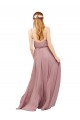 Best Long Chiffon Bridesmaid Dress with Spaghetti Strap Bodice UK