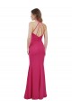 Best Slim A-Line Long Chiffon Bridesmaid Dress with Strappy Back UK