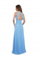 Best Chiffon A-Line Bridesmaid Dress with Halter Neck and Ruffled Back Straps UK