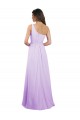 Best Draped One Shoulder A-Line Long Chiffon Bridesmaid Dress UK