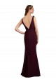 Best Floor Length Fluted Chiffon Dress with Draped Bodice and V-Neckline UK