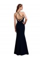 Best Fluted Long Chiffon Bridesmaid Dress with Halter Neckline and Keyhole UK