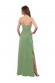 Best One Shoulder Chiffon Bridesmaid Dress with Pleats and Side Slit UK
