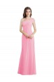 Best Single Shoulder Chiffon Bridesmaid Dress with Draped Bodice UK