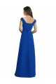 Best Draped Shoulder V-Neck Long Chiffon Bridesmaid Dress UK
