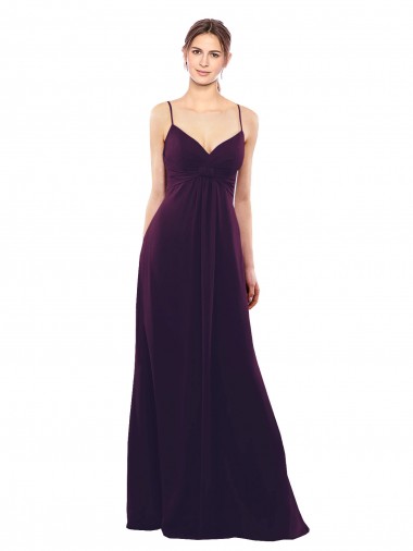 Best Floor Length A-Line Chiffon Bridesmaid Dress with Criss Cross Back UK