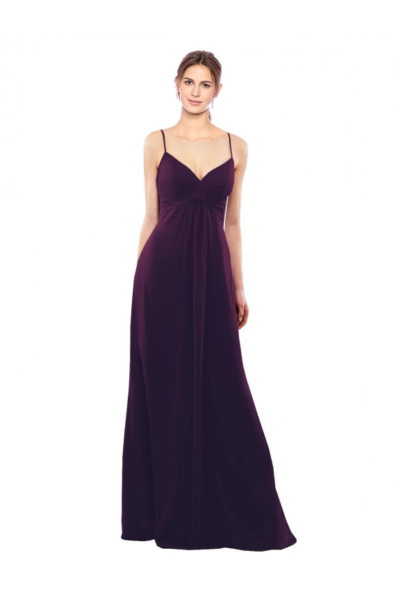 Best Floor Length A-Line Chiffon Bridesmaid Dress with Criss Cross Back UK