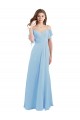 Best Cold Shoulde Chiffon Bridesmaid Dress with Wrap Bodice UK