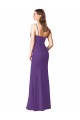 Best Strapless Chiffon Bridesmaid Dress with Pleated Wrap Bodice and Side Slit UK
