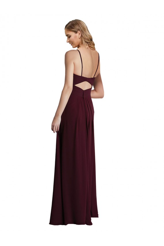 Best Long Chiffon Bridesmaid Dress with Sweetheart Neckline UK
