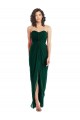Best Twist Front Draped Chiffon Bridesmaid Dress with Slit UK