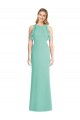 Best Jewel Neck Mermaid Open Back Chiffon Bridesmaid Dress UK