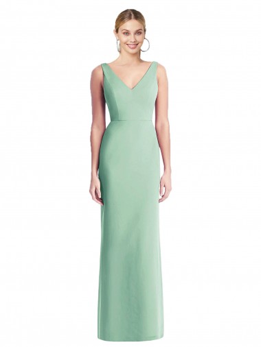 Best Sleeveless Tie Back Chiffon Trumpet Chiffon Bridesmaid Dress UK
