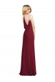 Best Full Length Draped Blouson Back Chiffon Maxi Bridesmaid Dress UK