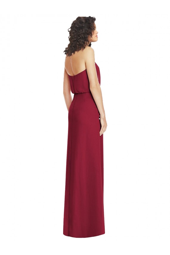 Best Full Length Lux Chiffon Blouson Bodice Bridesmaid Dress UK