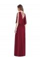 Best Split Sleeves Backless Chiffon Maxi Bridesmaid Dress UK