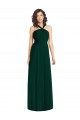 Best Draped Halter Neck Long Chiffon Bridesmaid Dress with Low Back UK