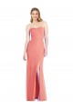 Best Strapless Chiffon Trumpet Bridesmaid Dress with Front Slit UK