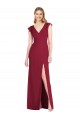 Best Ruffled Sleeves Mermaid Chiffon Bridesmaid Dress with Front Slit UK