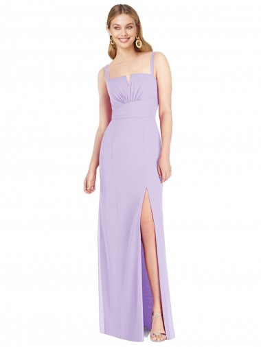 Best Spaghetti Straps Mermaid Chiffon Bridesmaid Dress with Side Front Slit UK
