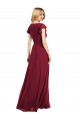 Best Flutter Sleeves Faux Wrap Chiffon Bridesmaid Dress UK