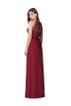 Best Halter Neck Full-Length Shirred Chiffon Bridesmaid Dress UK