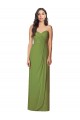 Best Side Front Slit Draped Strapless Chiffon Bridesmaid Dress UK