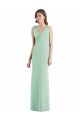 Best Sleek Open Back Chiffon V-Neck Bridesmaid Dress UK