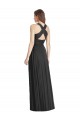 Best Full Length V-Neck Chiffon Bridesmaid Dress with Wide Criss Cross Straps UK