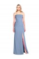 Best Trumpet Full Length Strapless Chiffon Bridesmaid Dress with Slit UK