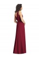 Best Draped V-Neck Long Sleeveless Chiffon Bridesmaid Dress UK