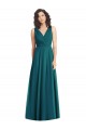 Best Draped V-Neck Long Sleeveless Chiffon Bridesmaid Dress UK