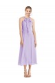 Best Midi Length Halter Plunging V-Back Chiffon Bridesmaid Dress / Cocktail Dress UK