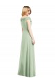 Best Draped Off the Shoulder Lux Chiffon Bridesmaid Dress UK